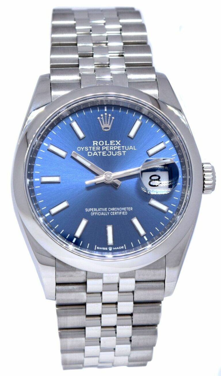 Rolex Datejust 36 Steel Blue Dial Jubilee Bracelet Mens Watch '19+ 126200