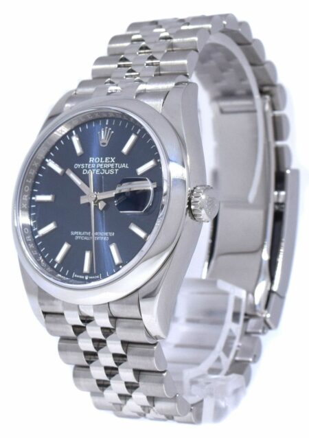 Rolex Datejust 36 Steel Blue Dial Jubilee Bracelet Mens Watch '19+ 126200