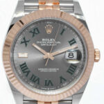 Rolex Datejust 41 18k Rose Gold/Steel Wimbledon Gray Dial Mens Watch 126331