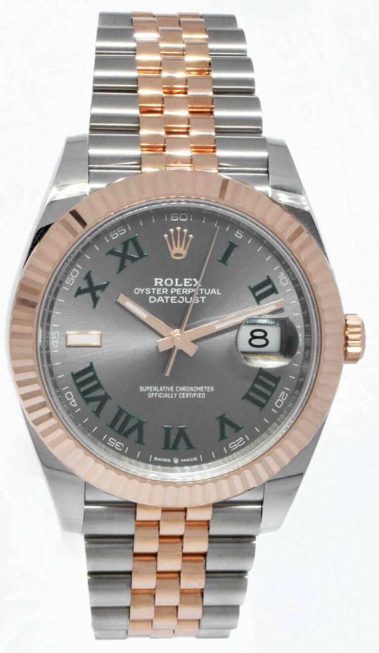 Rolex Datejust 41 18k Rose Gold/Steel Wimbledon Gray Dial Mens Watch 126331