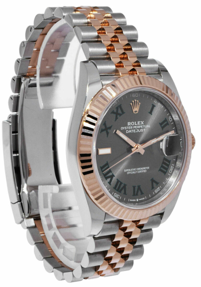 Rolex Datejust 41 18k Rose Gold/Steel Wimbledon Gray Dial Mens Watch 126331