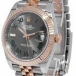 Rolex Datejust 41 18k Rose Gold/Steel Wimbledon Gray Dial Mens Watch 126331