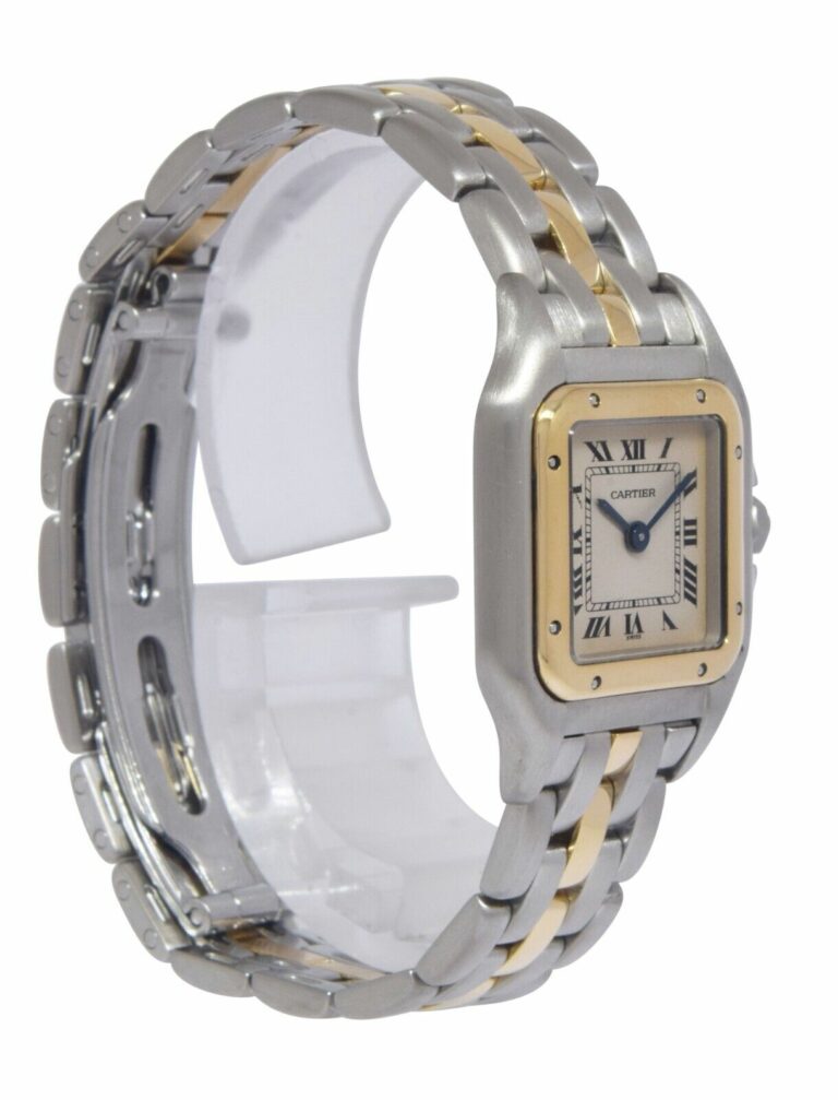 Cartier Panthere Small 1 Row 18k Yellow Gold/Steel Ladies 22mm Watch 1057917