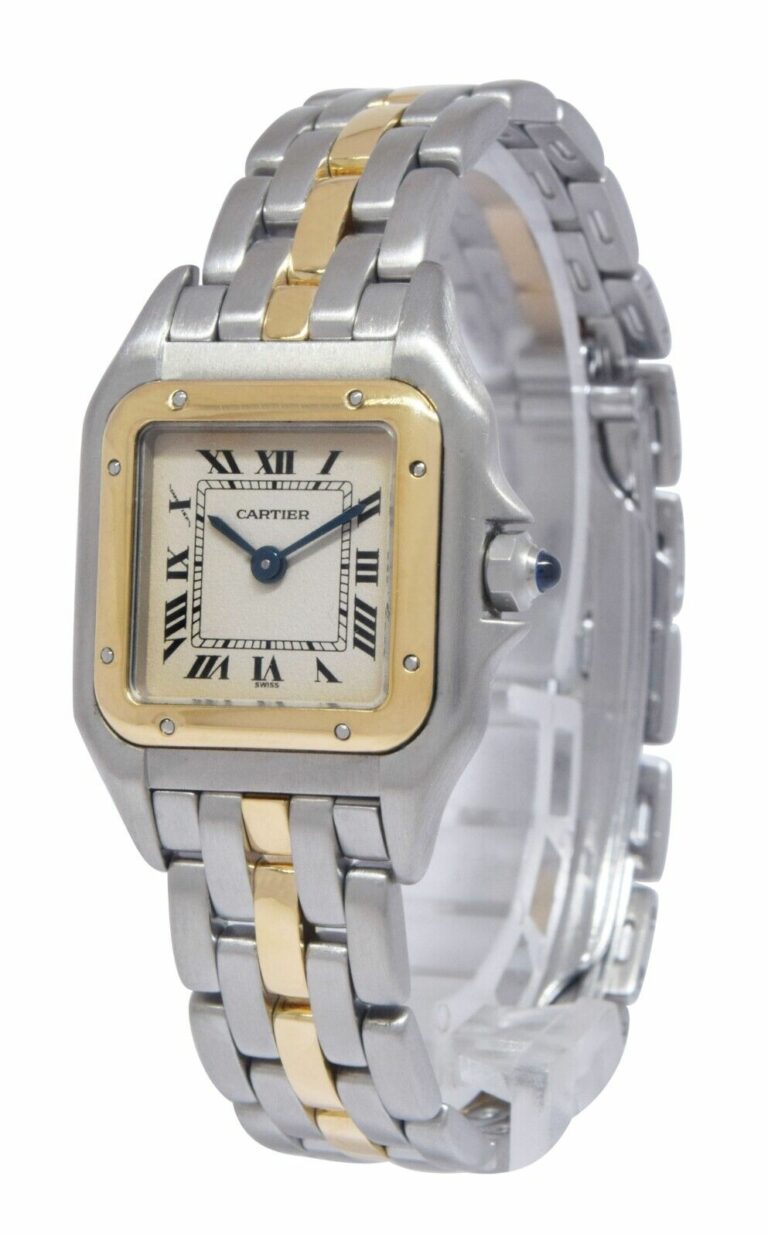 Cartier Panthere Small 1 Row 18k Yellow Gold/Steel Ladies 22mm Watch 1057917