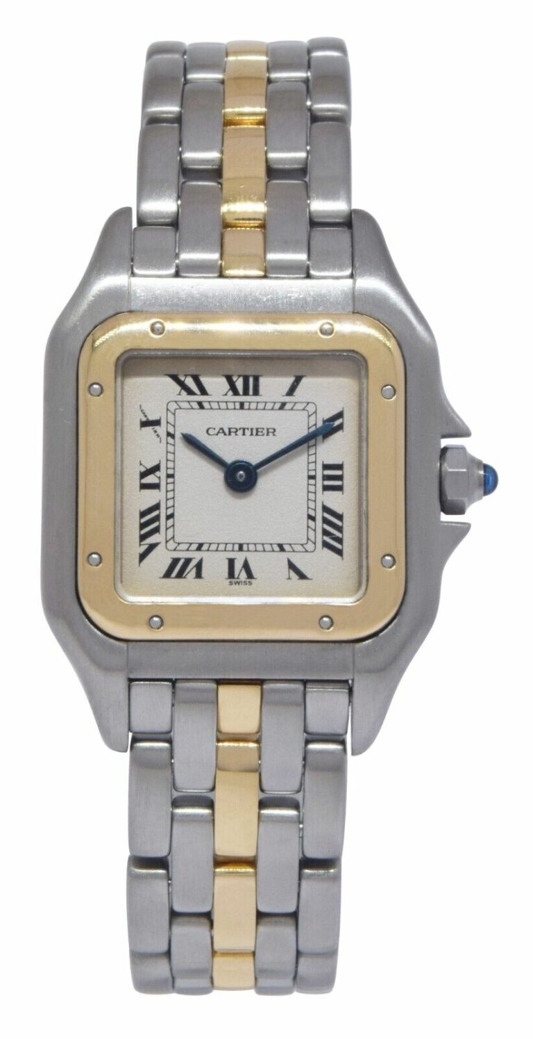 Cartier Panthere Small 1 Row 18k Yellow Gold/Steel Ladies 22mm Watch 1057917