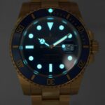 Rolex Submariner Date 18k Yellow Gold Blue Ceramic 40mm Watch B/P '15 116618