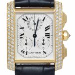 Cartier Tank Francaise Chronograph 18k Yellow Gold Diamond Watch WE101151 1830