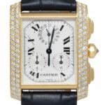 Cartier Tank Francaise Chronograph 18k Yellow Gold Diamond Watch WE101151 1830