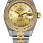 Rolex Datejust 18k Yellow Gold/Steel Champagne Roman Ladies 26mm Watch D 179173