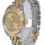 Rolex Datejust 18k Yellow Gold/Steel Champagne Roman Ladies 26mm Watch D 179173