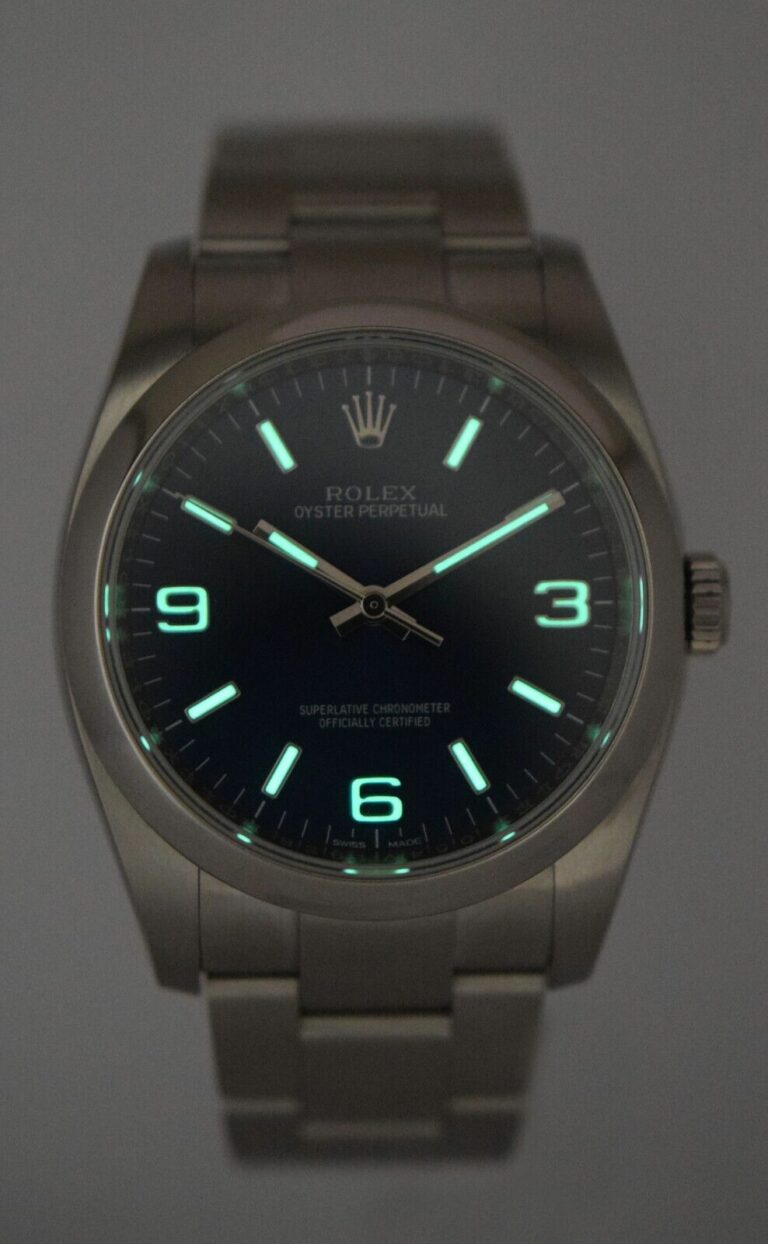 Rolex Oyster Perpetual Steel Blue Dial Mens 36mm Watch +Card '17 116000