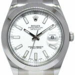 Rolex Datejust II Steel White Dial Mens 41mm Watch +Card '14 116300