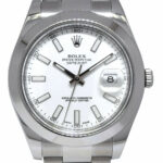 Rolex Datejust II Steel White Dial Mens 41mm Watch +Card '14 116300