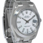 Rolex Datejust II Steel White Dial Mens 41mm Watch +Card '14 116300