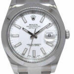 Rolex Datejust II Steel White Dial Mens 41mm Watch +Card '14 116300