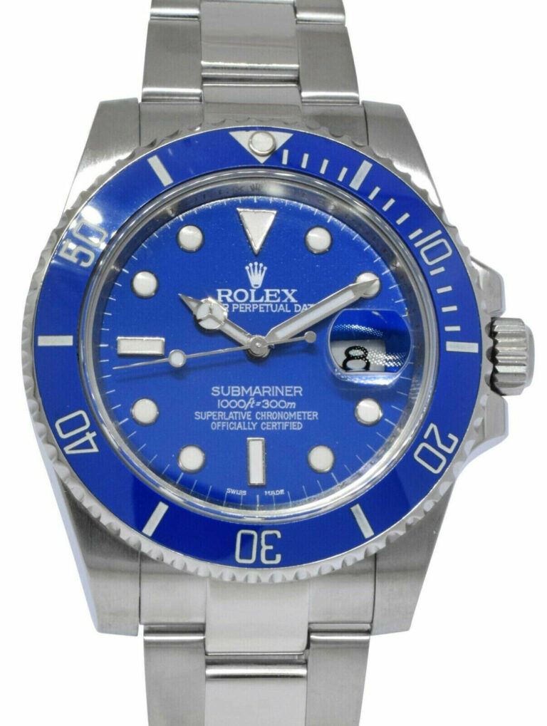 Rolex Submariner Date Steel/Ceramic Blue Dial/Bezel Mens 40mm Watch 116610