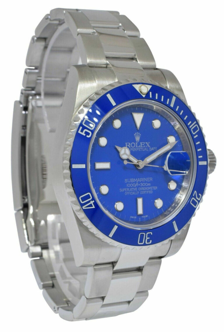 Rolex Submariner Date Steel/Ceramic Blue Dial/Bezel Mens 40mm Watch 116610