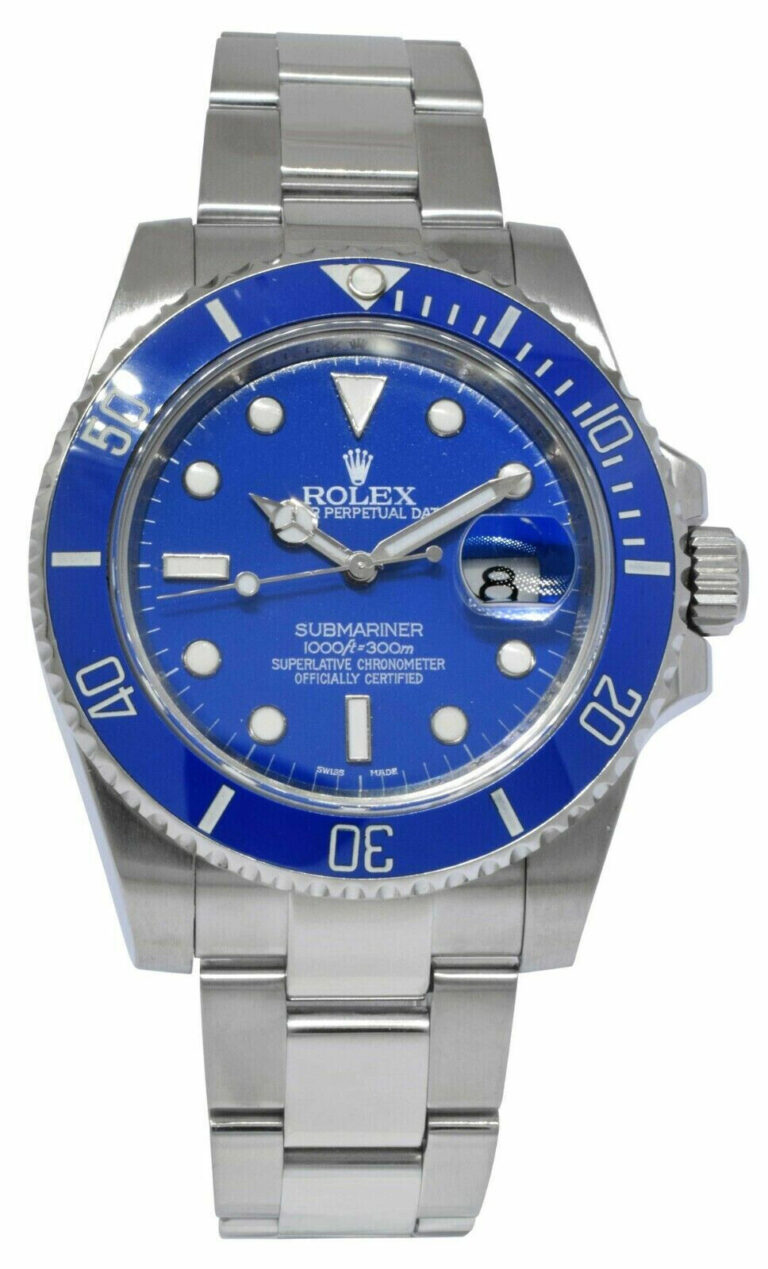 Rolex Submariner Date Steel/Ceramic Blue Dial/Bezel Mens 40mm Watch 116610