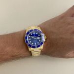 Rolex Submariner Date 18k Yellow Gold Blue Ceramic 40mm Watch +12+ 116618