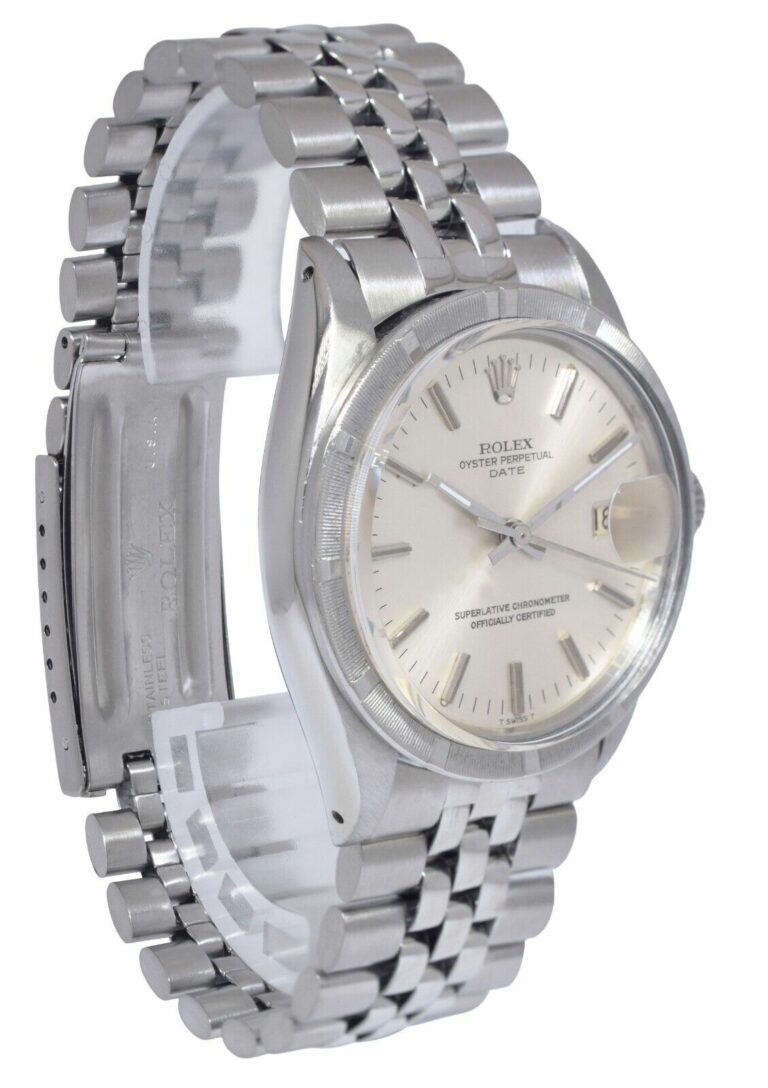 Rolex Date Steel Silver Dial USA Bracelet Mens 34mm Vintage Watch '66 1501