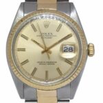 Rolex Datejust 18k Yellow Gold/Steel Champagne Dial 36mm Vintage Watch '72 1601