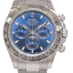 Rolex Daytona Chronograph 18k White Gold Blue Dial 40mm Watch B/P '23 116509