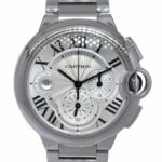 Cartier Ballon Bleu XL 44mm Chronograph Steel Mens Automatic Watch W6920002 3109