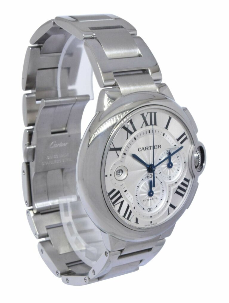 Cartier Ballon Bleu XL 44mm Chronograph Steel Mens Automatic Watch W6920002 3109