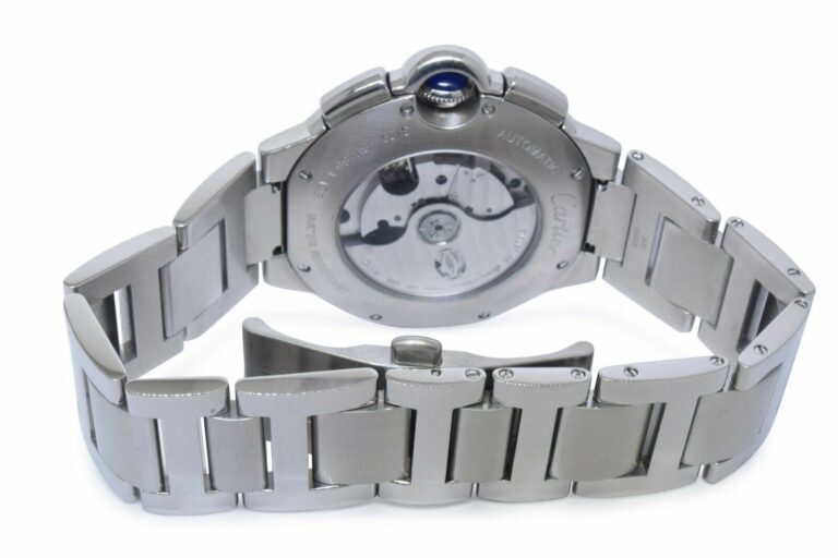 Cartier Ballon Bleu XL 44mm Chronograph Steel Mens Automatic Watch W6920002 3109