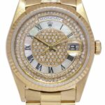 Rolex Day-Date President 18k Yellow Gold MOP Diamond Dial Watch T 18238