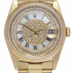 Rolex Day-Date President 18k Yellow Gold MOP Diamond Dial Watch T 18238