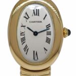 Cartier Baignoire 18k Yellow Gold Ivory Dial Ladies Quartz Watch W1506056 1952