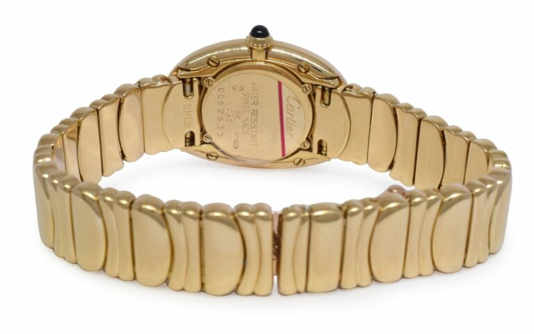 Cartier Baignoire 18k Yellow Gold Ivory Dial Ladies Quartz Watch W1506056 1952