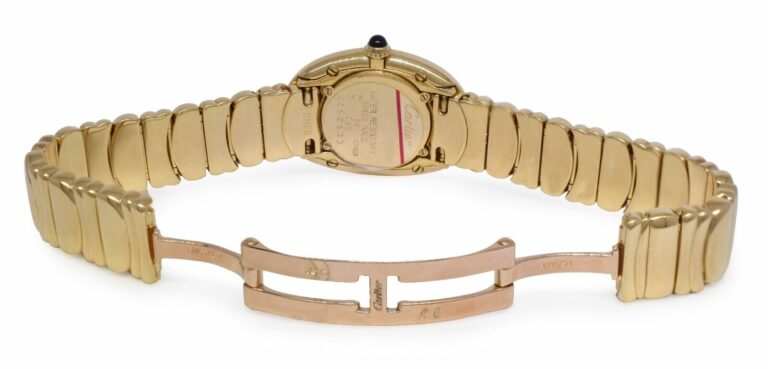 Cartier Baignoire 18k Yellow Gold Ivory Dial Ladies Quartz Watch W1506056 1952