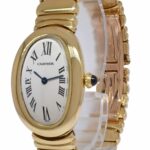 Cartier Baignoire 18k Yellow Gold Ivory Dial Ladies Quartz Watch W1506056 1952