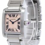 Cartier Tank Francaise Small Steel Pink MOP Ladies Quartz 20mm Watch 2384