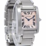 Cartier Tank Francaise Small Steel Pink MOP Ladies Quartz 20mm Watch 2384