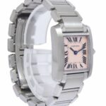 Cartier Tank Francaise Small Steel Pink MOP Ladies Quartz 20mm Watch 2384