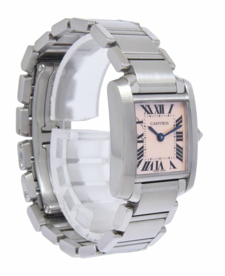 Cartier Tank Francaise Small Steel Pink MOP Ladies Quartz 20mm Watch 2384