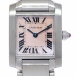 Cartier Tank Francaise Small Steel Pink MOP Ladies Quartz 20mm Watch 2384