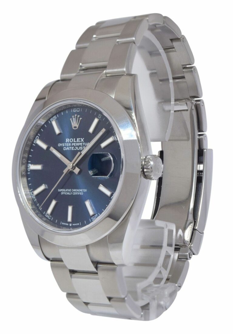 NOS Rolex Datejust 41mm Steel Blue Dial Mens Oyster Watch B/P '20 126300