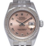 Rolex Datejust Steel/18k White Gold Bezel Salmon Dial Ladies 26mm Watch V 179174