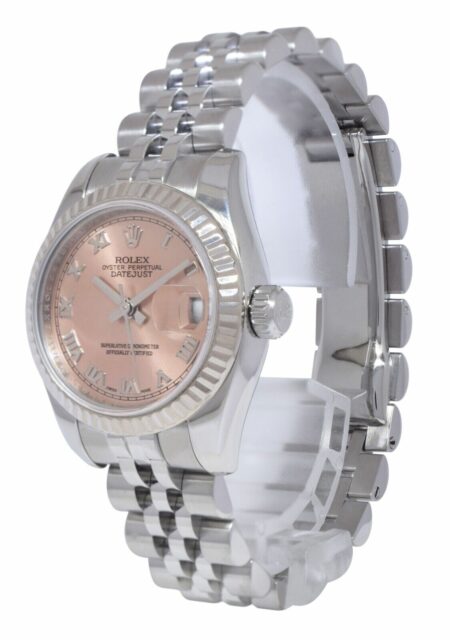 Rolex Datejust Steel/18k White Gold Bezel Salmon Dial Ladies 26mm Watch V 179174