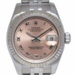 Rolex Datejust Steel/18k White Gold Bezel Salmon Dial Ladies 26mm Watch V 179174