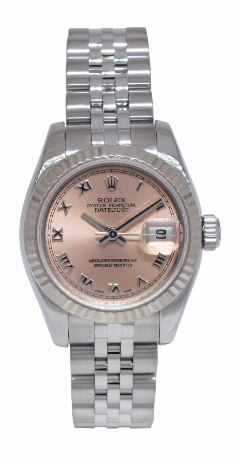 Rolex Datejust Steel/18k White Gold Bezel Salmon Dial Ladies 26mm Watch V 179174