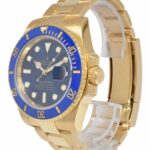 Rolex Submariner Date 18k Yellow Gold Blue Ceramic 40mm Watch +Card '19 116618