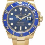 Rolex Submariner Date 18k Yellow Gold Blue Ceramic 40mm Watch +Card '19 116618