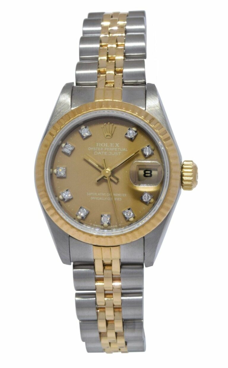 Rolex Datejust 18k Yellow Gold/Steel Champagne Diamond Ladies 26mm Watch 69173