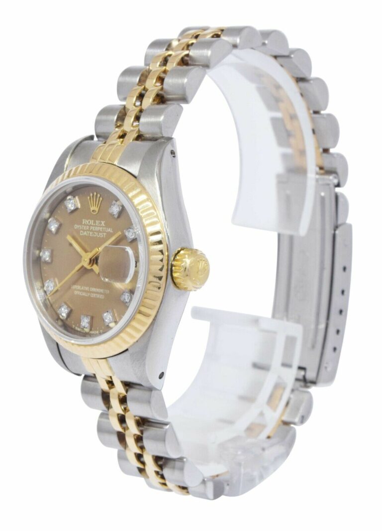 Rolex Datejust 18k Yellow Gold/Steel Champagne Diamond Ladies 26mm Watch 69173