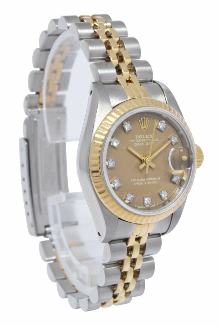 Rolex Datejust 18k Yellow Gold/Steel Champagne Diamond Ladies 26mm Watch 69173